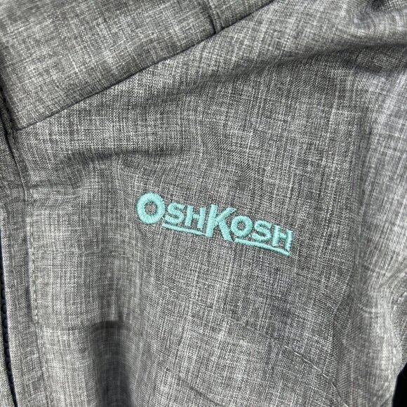 oshkosh b'gosh 24 Month Winter Coat Jacket Hooded Faux Fur Fleece Line Gray Teal - Picture 2 of 7